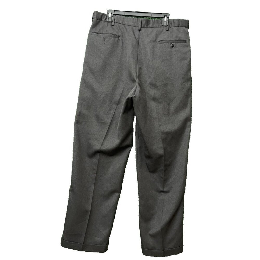 George Dress Pants 38W x 32L Dark Gray Pleated Cuffed Formal Men's - Picture 6 of 13